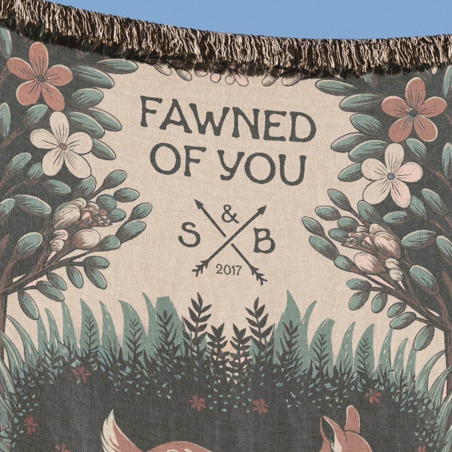 Personalized Fawned Of You Woven Blanket