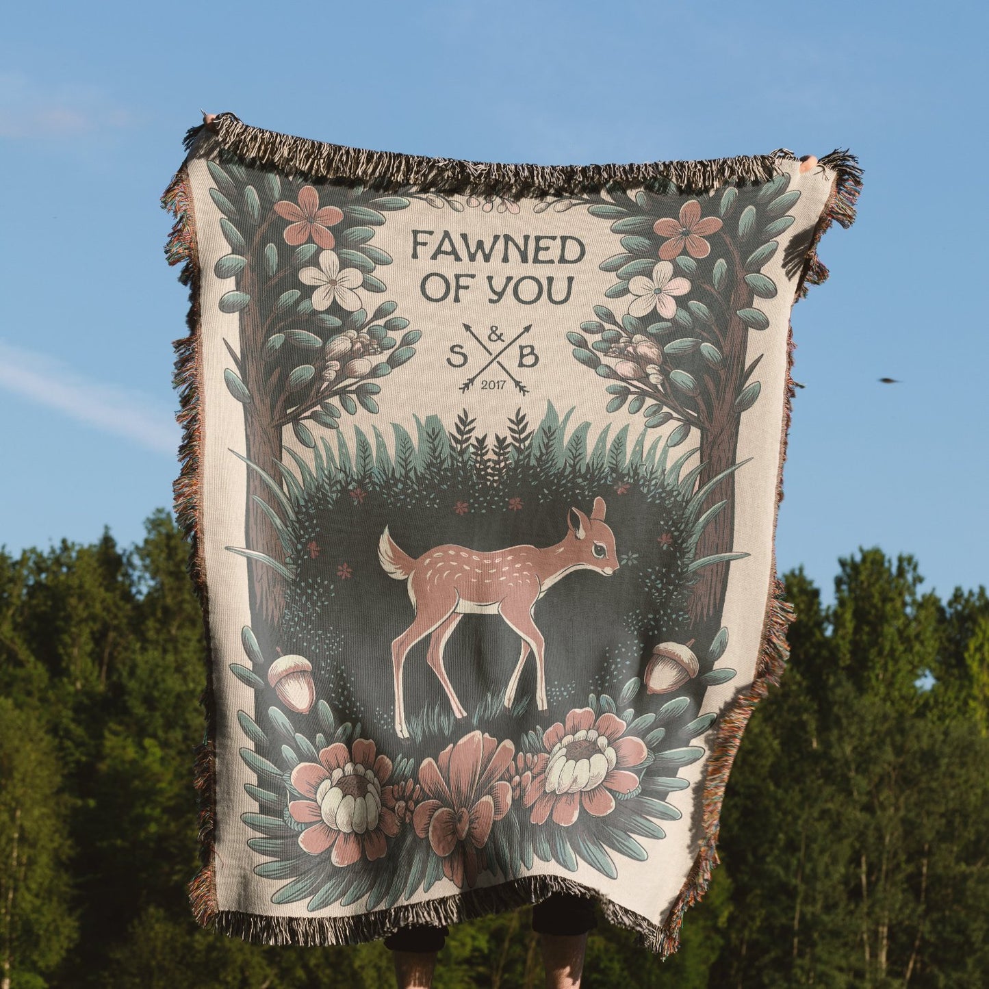 Personalized Fawned Of You Woven Blanket