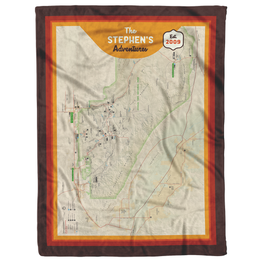 Personalized Joshua Tree National Park Map Blanket