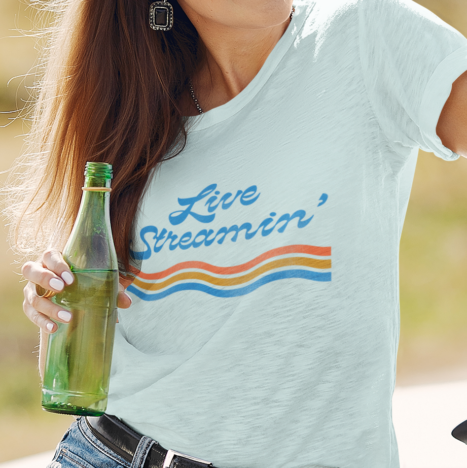 Live Streamin' Tee - Campy Goods and Gear