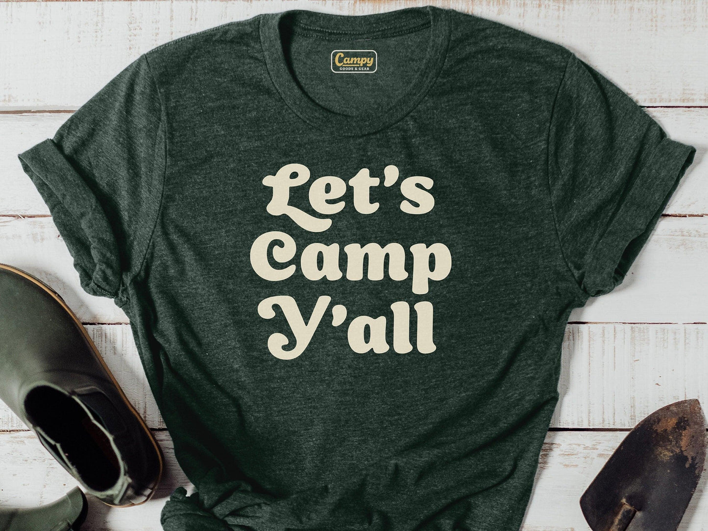 Let's Camp Y'all Adult Tee - Campy Goods and Gear