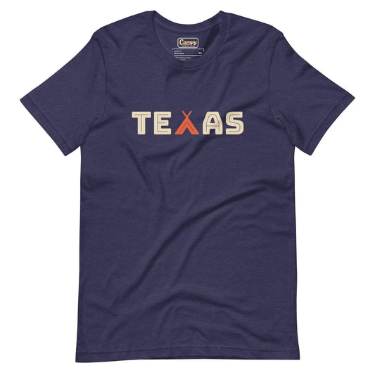 Texas Camping Adult Tee - Heather Midnight - Campy Goods and Gear