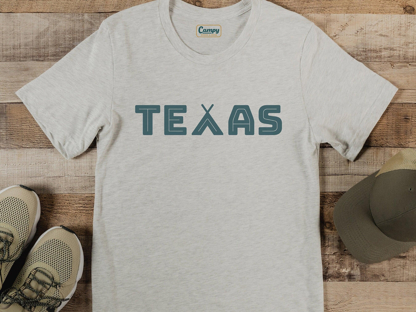 Texas Camping Adult Tee - Ash - Campy Goods and Gear