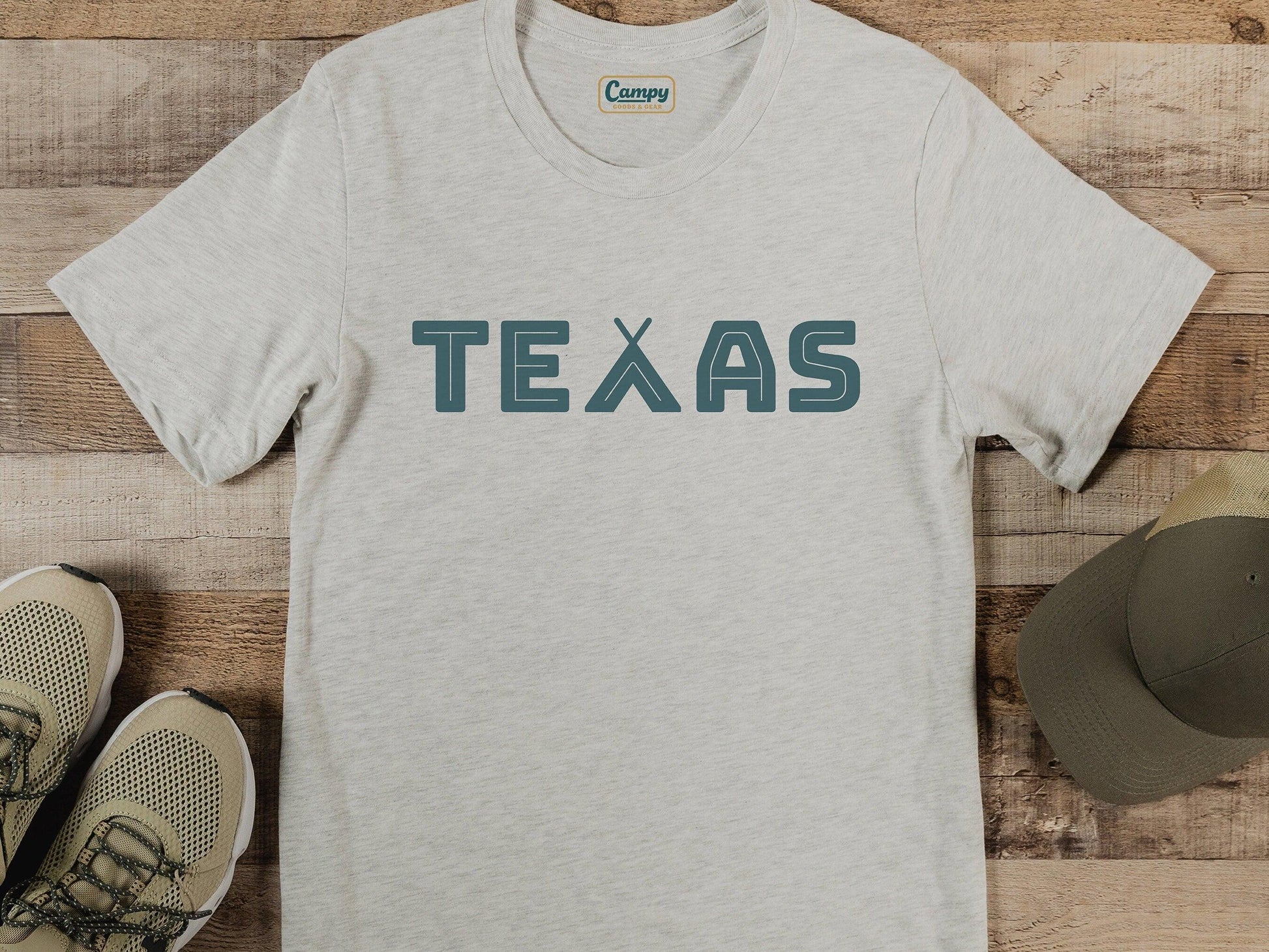Texas Camping Adult Tee - Ash - Campy Goods and Gear