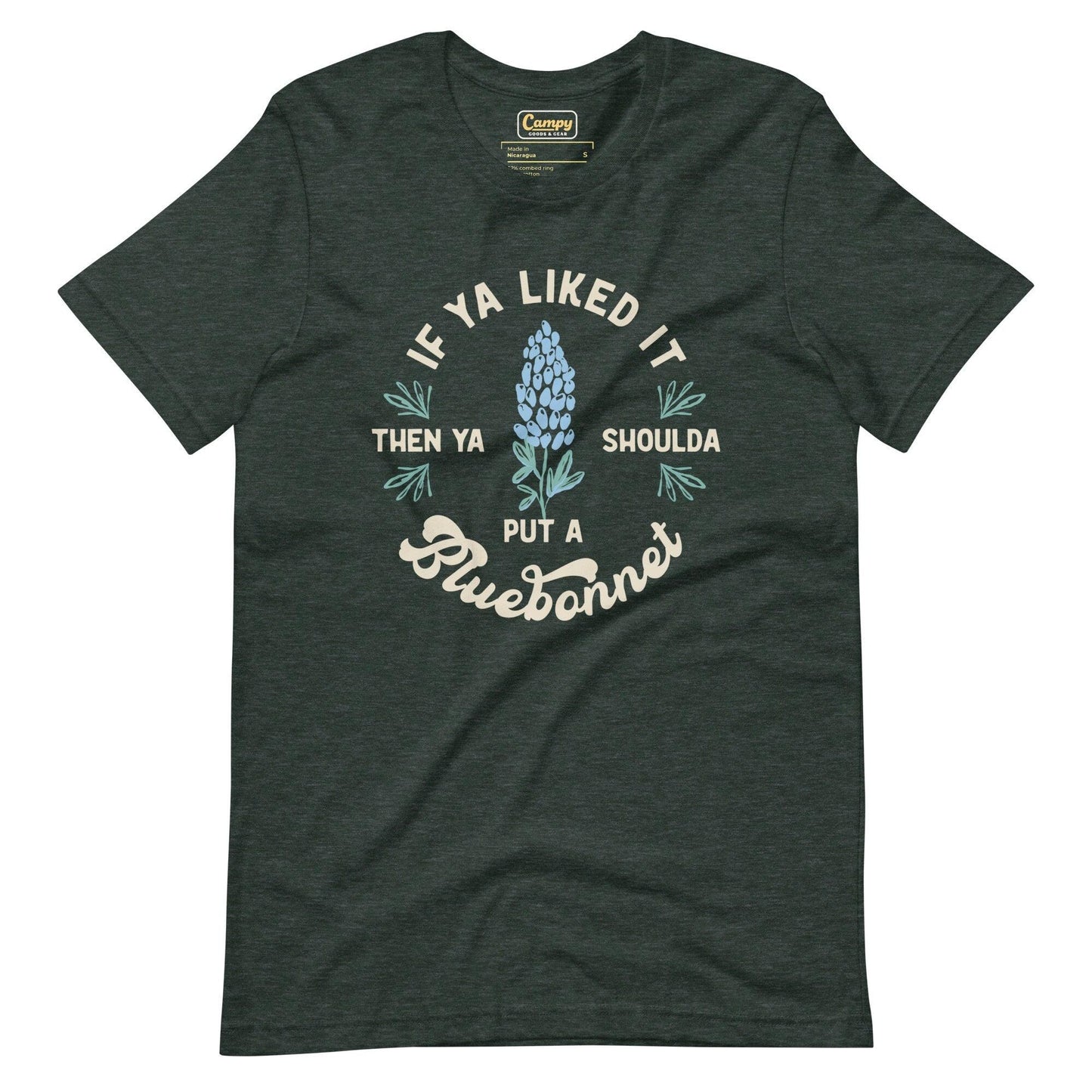 Queen Bee Bluebonnet Tee - Campy Goods and Gear