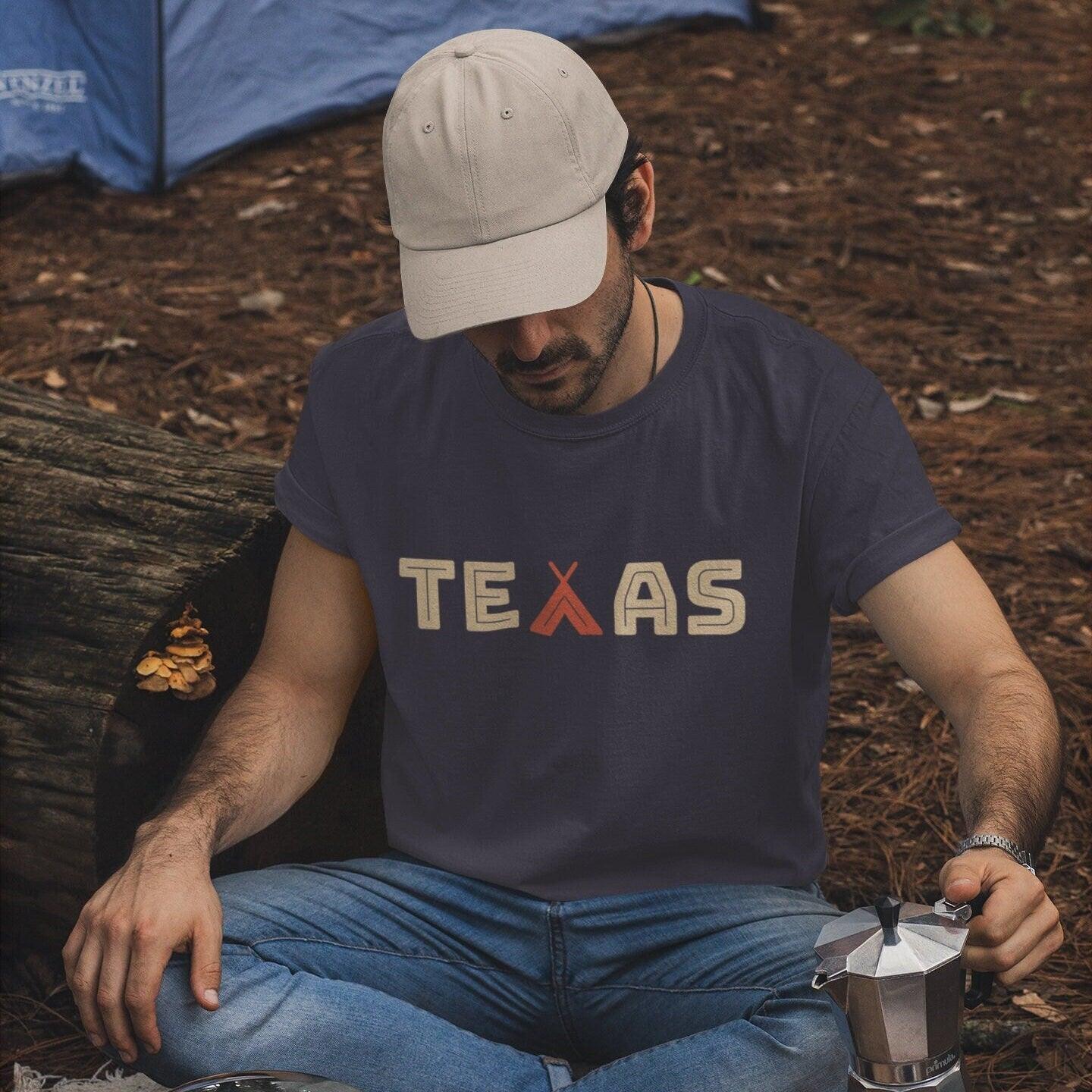 Texas Camping Adult Tee - Heather Midnight - Campy Goods and Gear