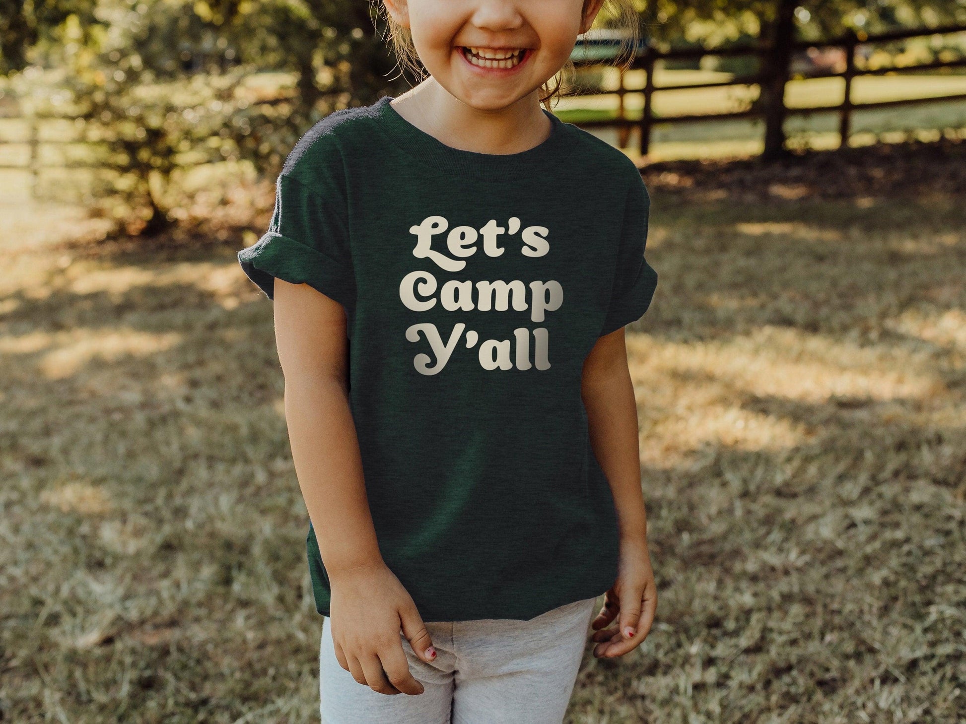 Let's Camp Y'all Youth Shirt - Campy Goods and Gear
