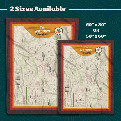 Personalized Big Bend National Park Map Blanket