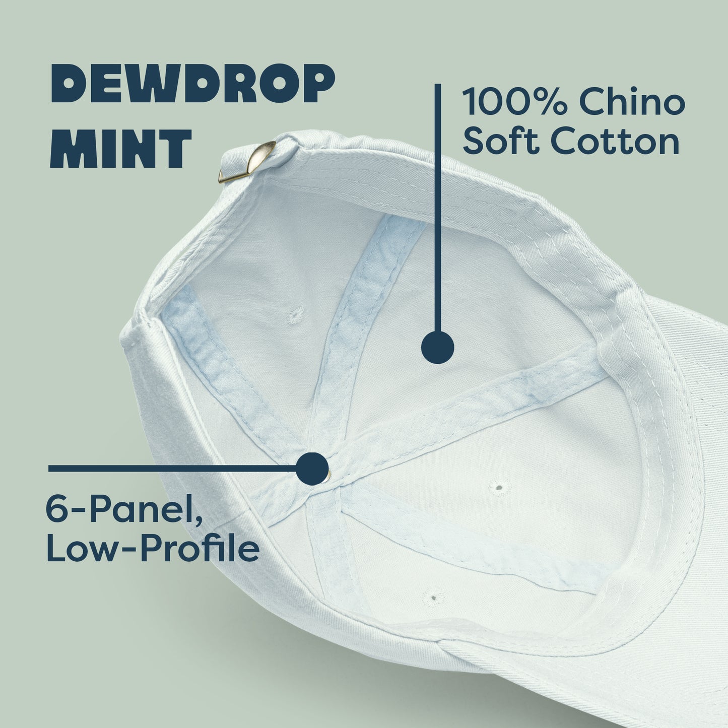 ⛰️ Peak Vibes Only Chino Hat (Dewdrop Mint)