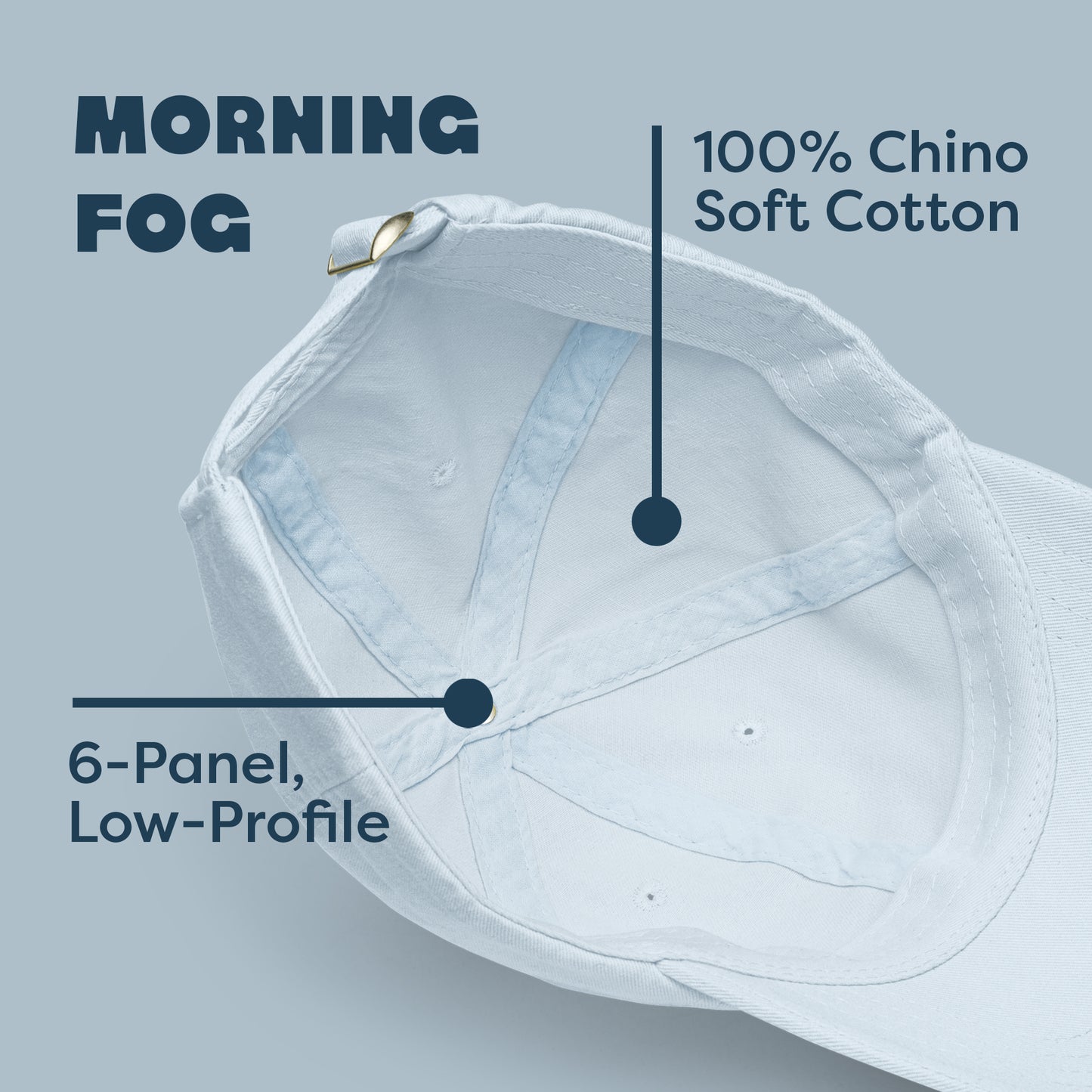 🌊 Lake It Easy Chino Hat (Morning Fog)