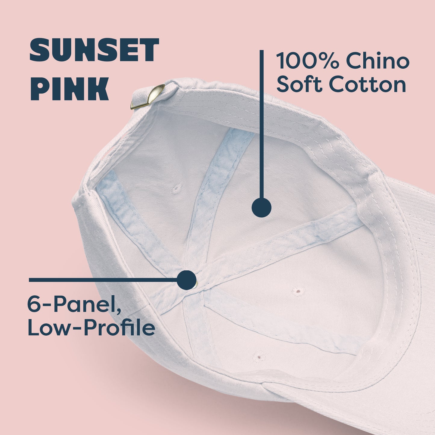 🌊 Seas The Day Chino Hat (Sunset Pink)