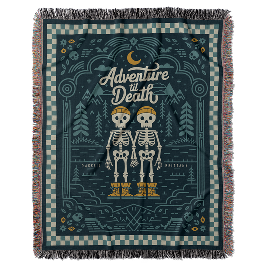 Personalized Adventure Til Death Woven Blanket