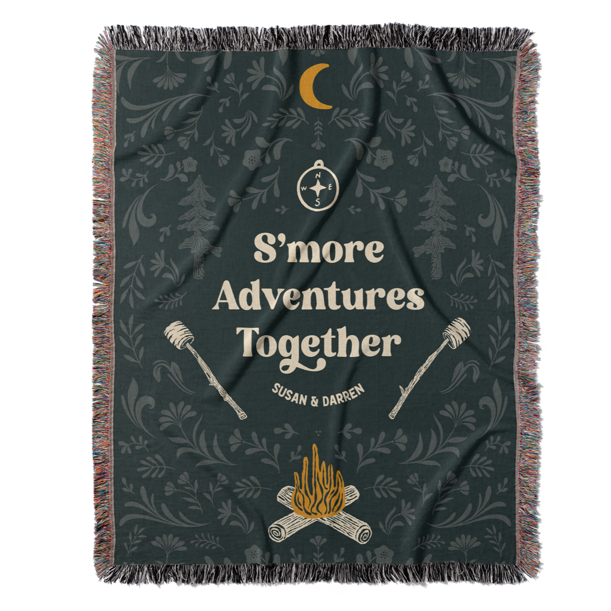 Personalized S'more Adventures Together Woven Blanket