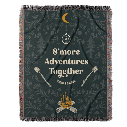 Personalized S'more Adventures Together Woven Blanket