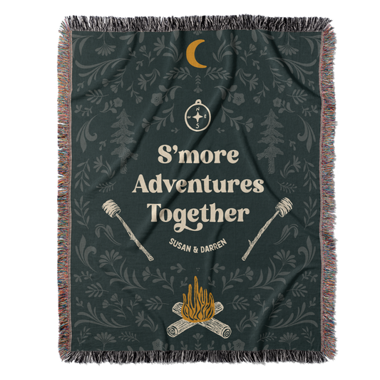 Personalized S'more Adventures Together Woven Blanket