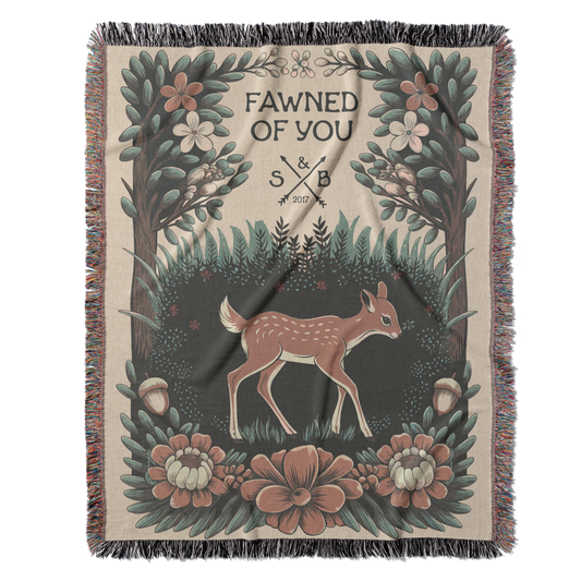 Personalized Fawned Of You Woven Blanket