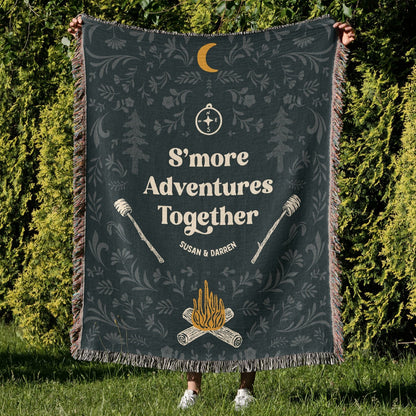 Personalized S'more Adventures Together Woven Blanket