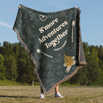 Personalized S'more Adventures Together Woven Blanket