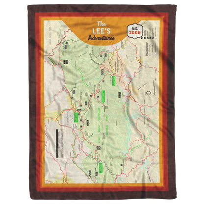 Personalized Great Smoky Mountains Map Blanket