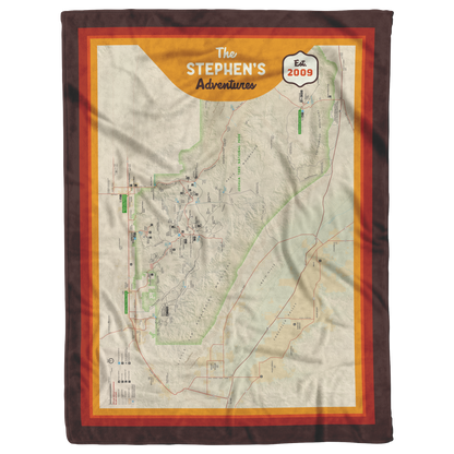 Personalized Joshua Tree National Park Map Blanket