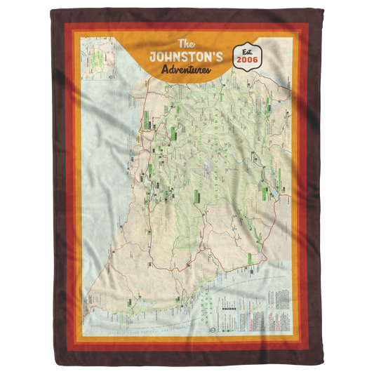 Personalized Olympic National Park Map Blanket