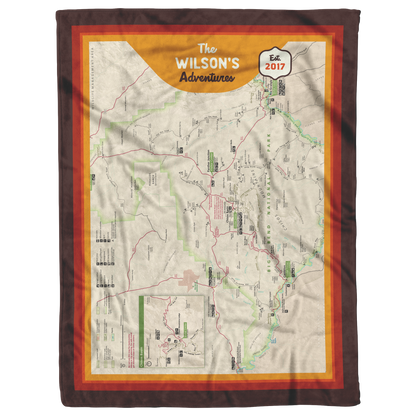 Personalized Big Bend National Park Map Blanket