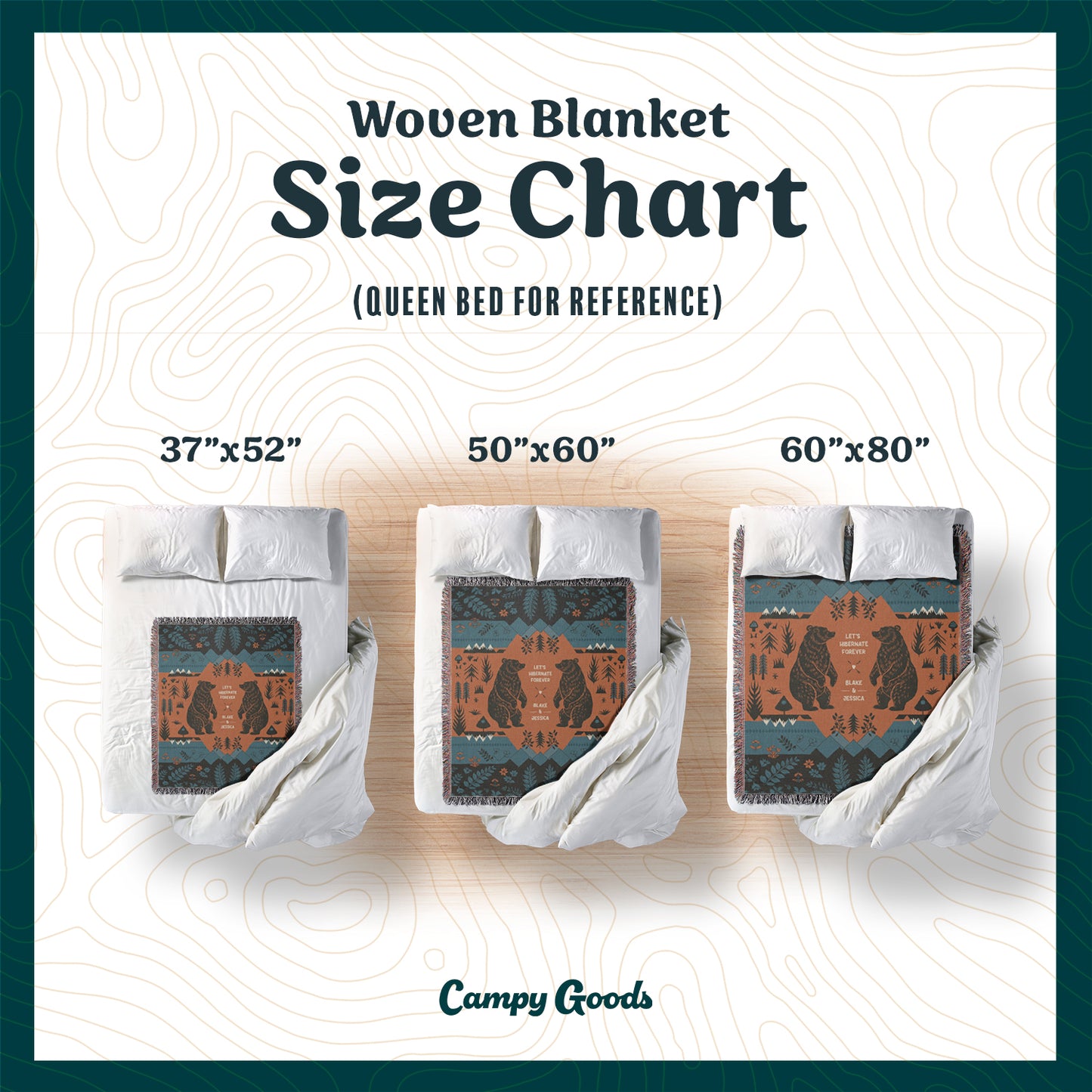 Personalized Let's Hibernate Forever Woven Blanket