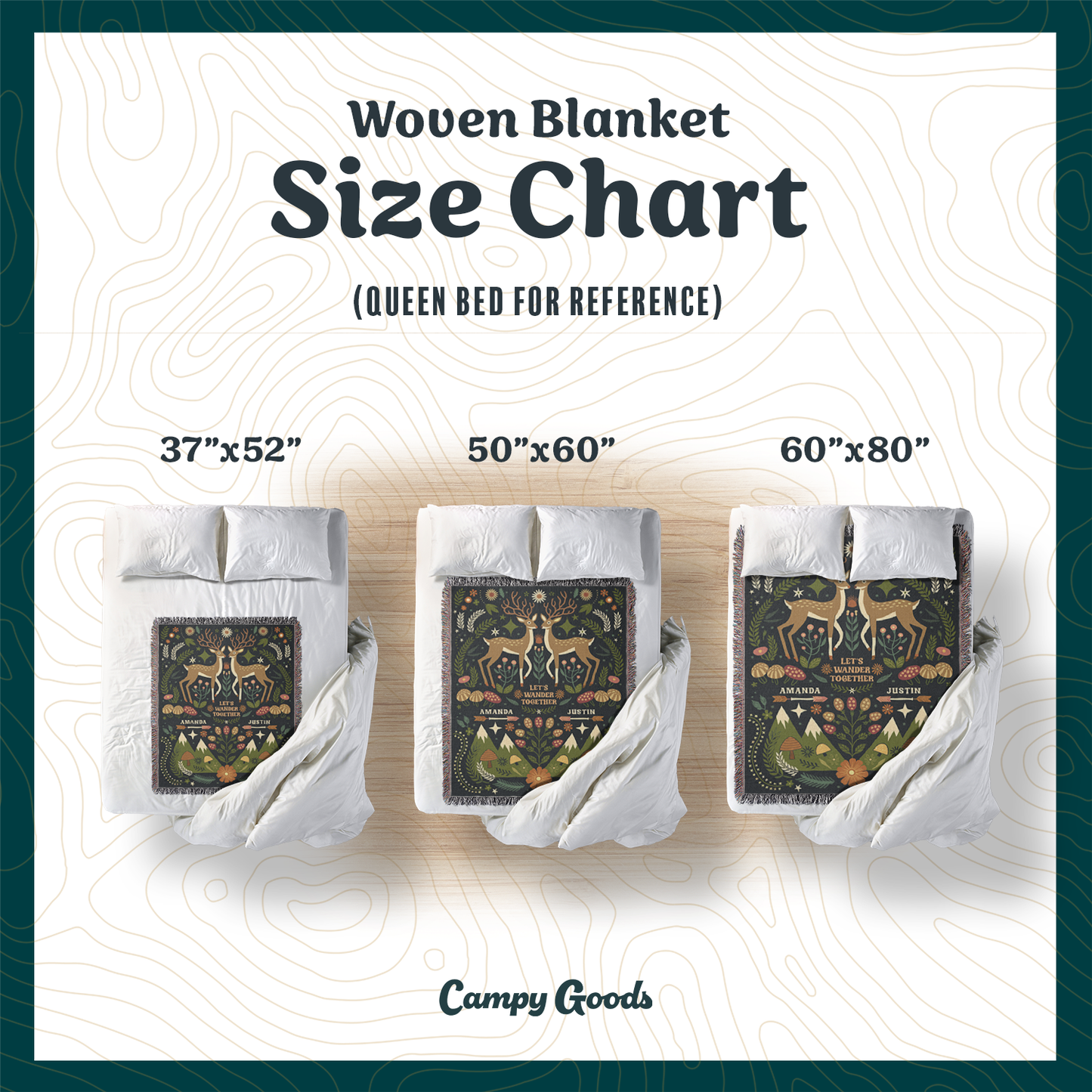 Personalized Let's Wander Together Woven Blanket