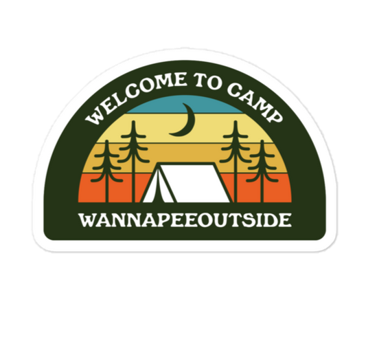 Camp Wannapeeoutside Sticker