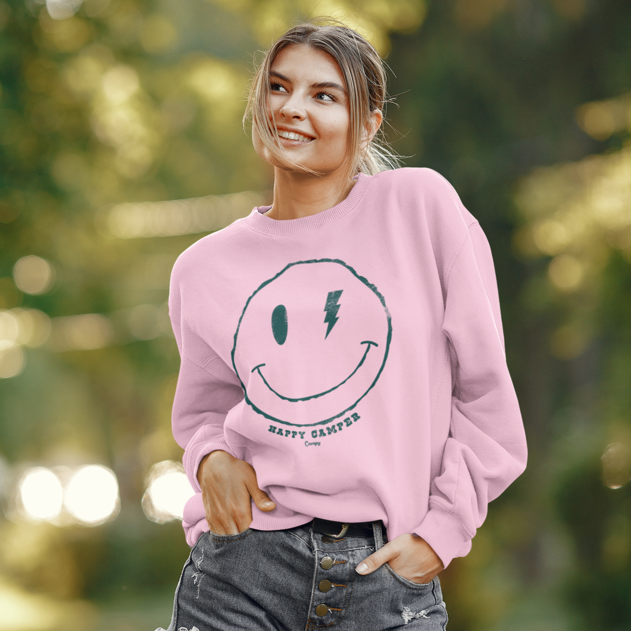 Happy Camper Sweatshirt - Campy Goods and Gear