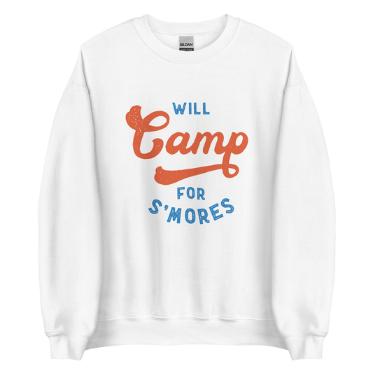 Will Camp for Smores Sweatshirt - Campy Goods and Gear