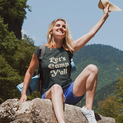 Let's Camp Y'all Adult Tee - Campy Goods and Gear